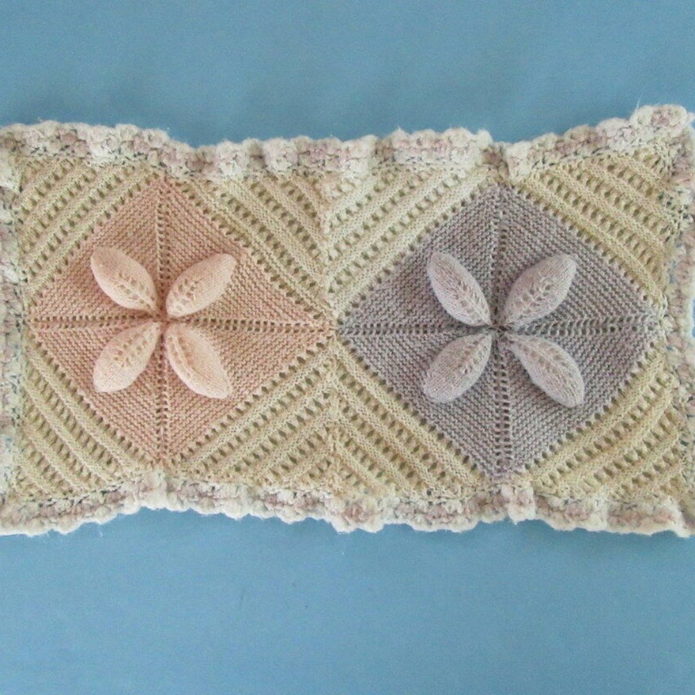 Vintage handmade doll carriage blanket 1970s